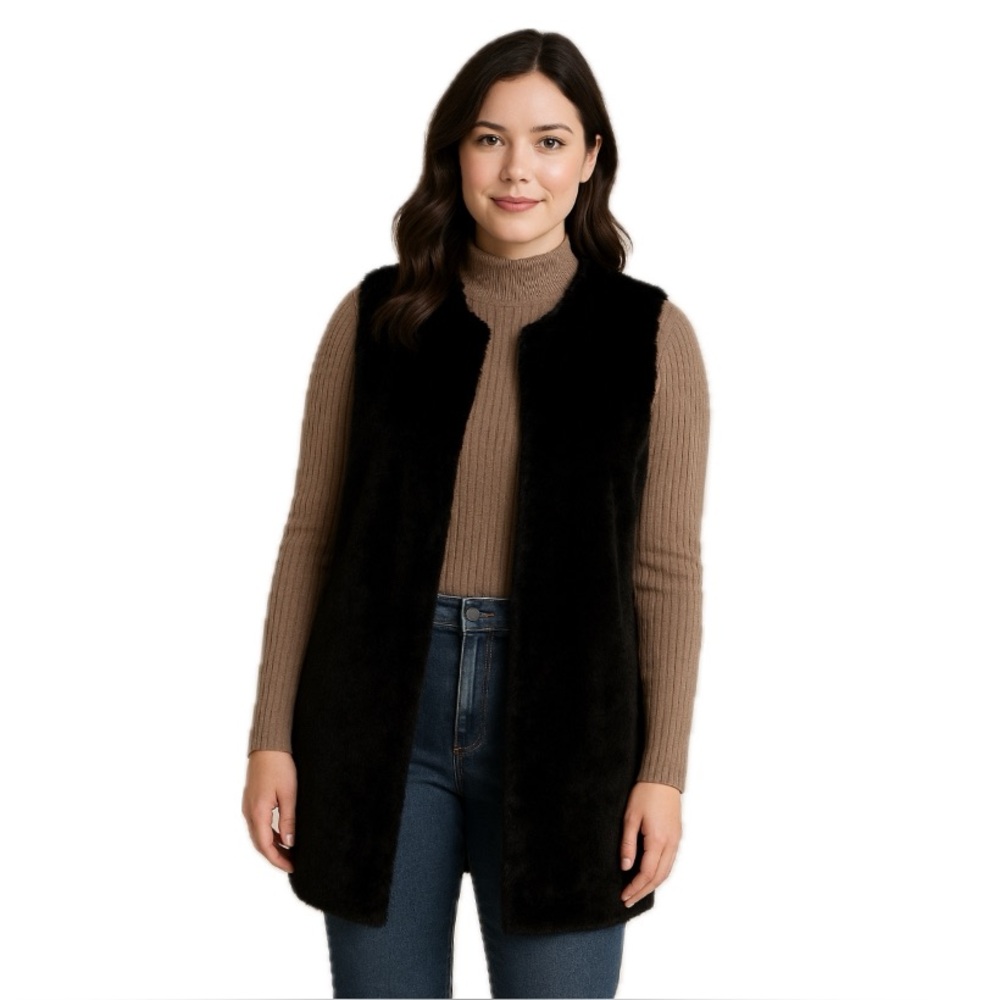 Chico, Black Long Open Front Vest